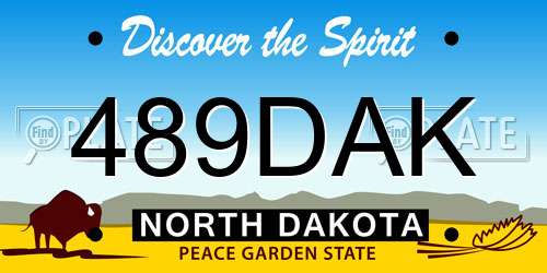 489DAK North Dakota License Plate