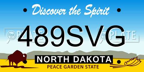 489SVG North Dakota License Plate