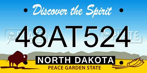 48AT524 North Dakota License Plate