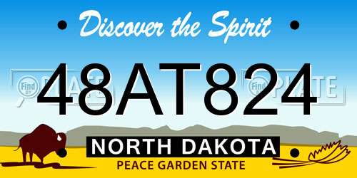 48AT824 North Dakota License Plate