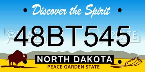 48BT545 North Dakota License Plate