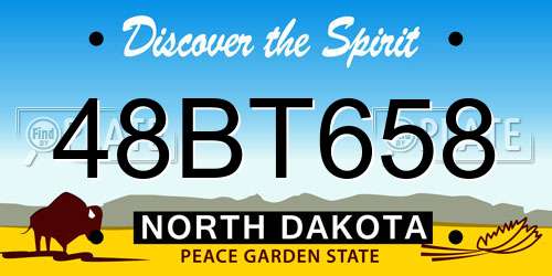 48BT658 North Dakota License Plate