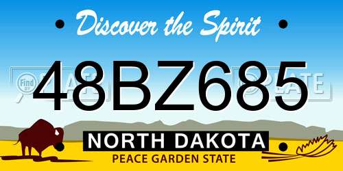 48BZ685 North Dakota License Plate