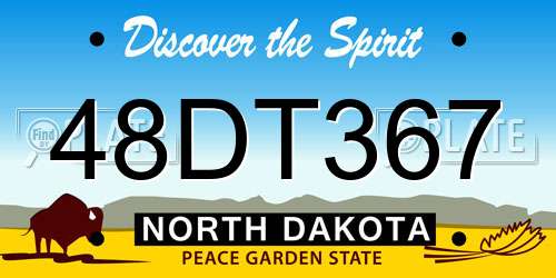 48DT367 North Dakota License Plate