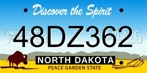 48DZ362 North Dakota License Plate