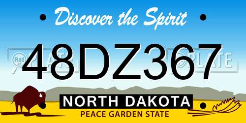 48DZ367 North Dakota License Plate