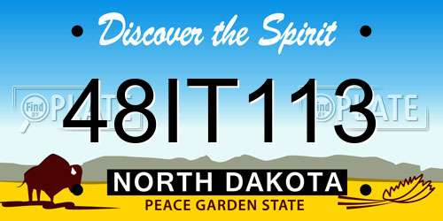 48IT113 North Dakota License Plate