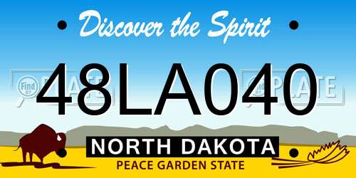 48LA040 North Dakota License Plate