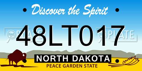 48LT017 North Dakota License Plate
