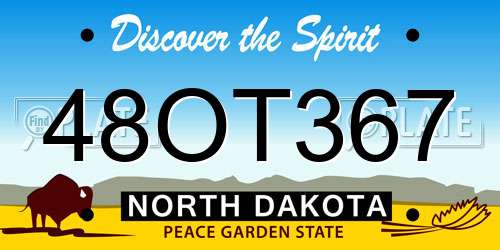 48OT367 North Dakota License Plate