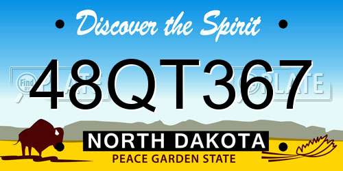48QT367 North Dakota License Plate