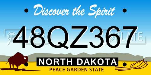 48QZ367 North Dakota License Plate