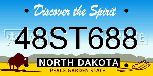 48ST688 North Dakota License Plate
