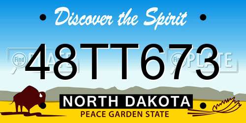 48TT673 North Dakota License Plate