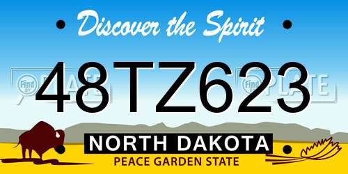 48TZ623 North Dakota License Plate