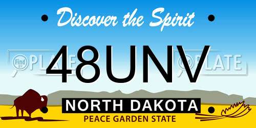48UNV North Dakota License Plate