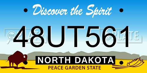 48UT561 North Dakota License Plate