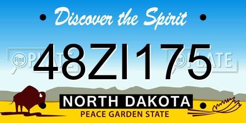 48ZI175 North Dakota License Plate