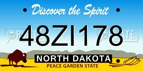 48ZI178 North Dakota License Plate