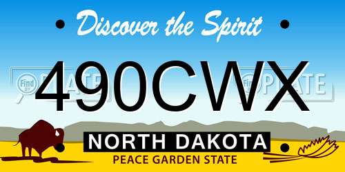490CWX North Dakota License Plate