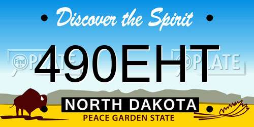490EHT North Dakota License Plate