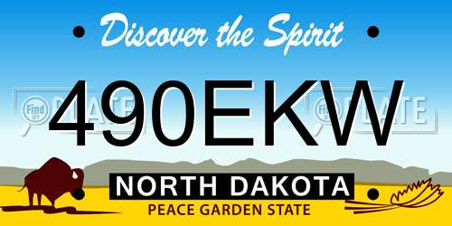 490EKW North Dakota License Plate
