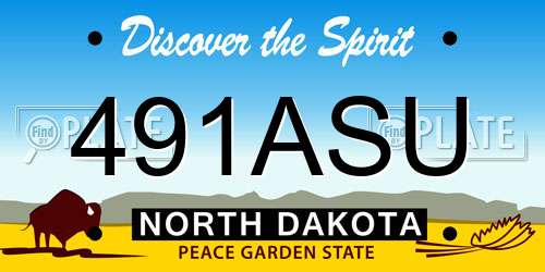 491ASU North Dakota License Plate