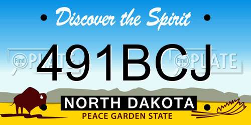 491BCJ North Dakota License Plate