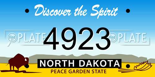 4923 North Dakota License Plate