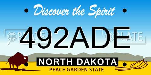 492ADE North Dakota License Plate