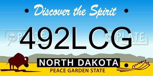 492LCG North Dakota License Plate