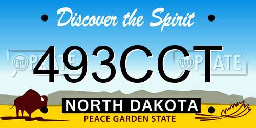 493CCT North Dakota License Plate