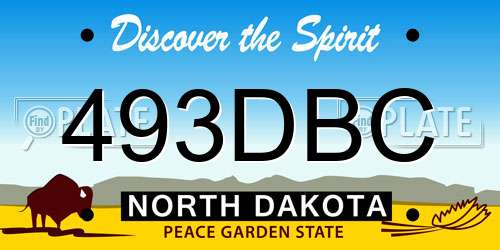 493DBC North Dakota License Plate