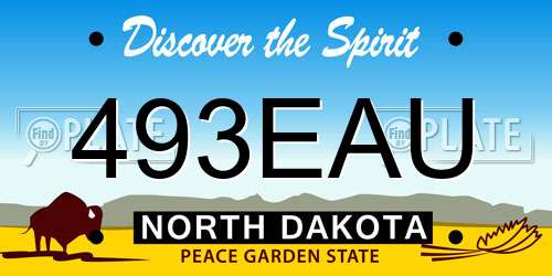 493EAU North Dakota License Plate
