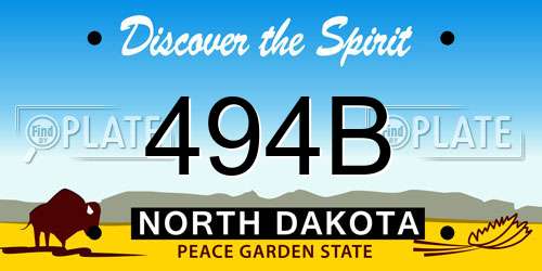 494B North Dakota License Plate