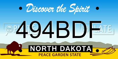 494BDF North Dakota License Plate