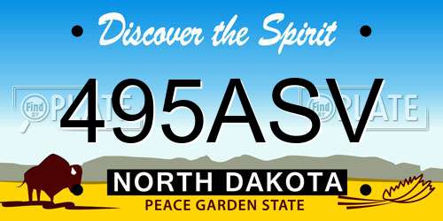 495ASV North Dakota License Plate