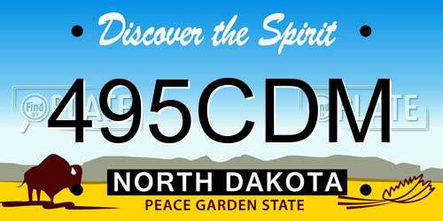 495CDM North Dakota License Plate