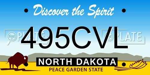 495CVL North Dakota License Plate
