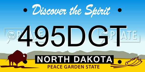 495DGT North Dakota License Plate