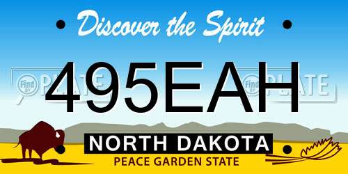 495EAH North Dakota License Plate
