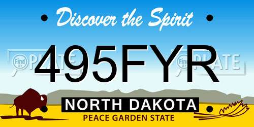 495FYR North Dakota License Plate