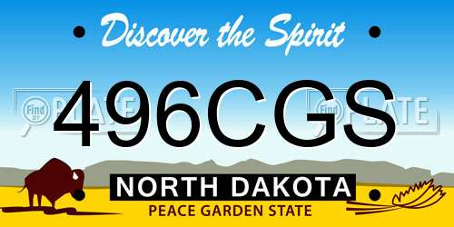 496CGS North Dakota License Plate