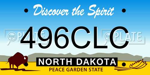 496CLC North Dakota License Plate