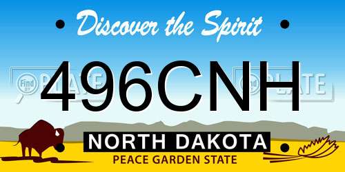 496CNH North Dakota License Plate