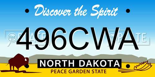 496CWA North Dakota License Plate