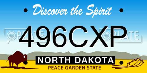 496CXP North Dakota License Plate