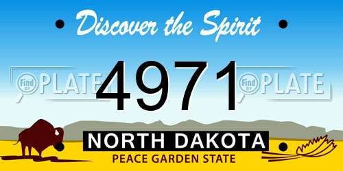 4971 North Dakota License Plate
