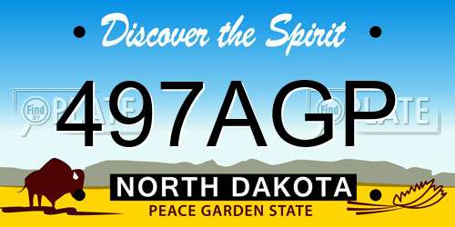 497AGP North Dakota License Plate