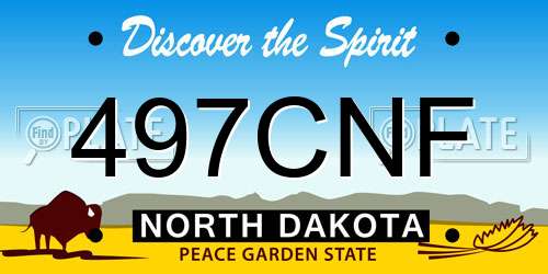497CNF North Dakota License Plate
